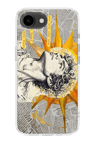 moonset Iphone 16E Uyumlu Baskılı Yumuşak Silikon Şeffaf Telefon Kılıfı