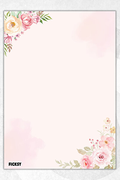 Ficksy A5 Floral Notepad Unlined Notebook - 50 Sheets - Memopad - Notepad - N...