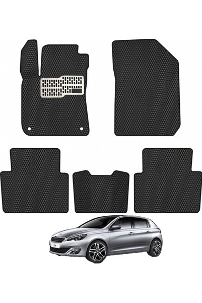 rebols Peugeot 308 2014-2021 Uyumlu Araca Özel Eva Oto Paspas Takımı