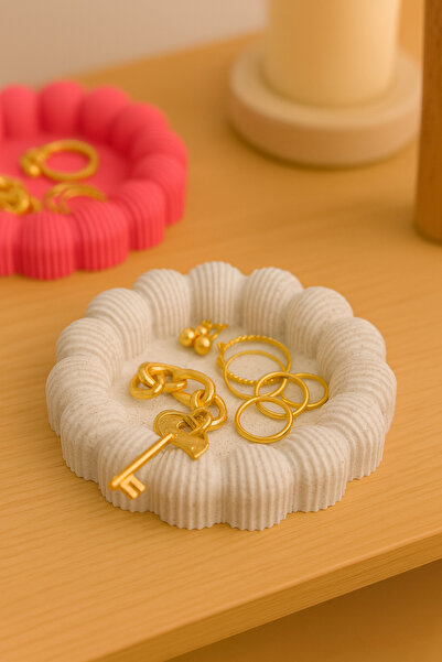 END Design Striped Bubble Decorative Plate – Multi-Purpose Organizer for Jewe...