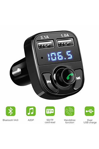 OEM Modulator FM cu Bluetooth V5.0+EDR slot 2xUSB 1A + 3.1A /afisaj LED X8