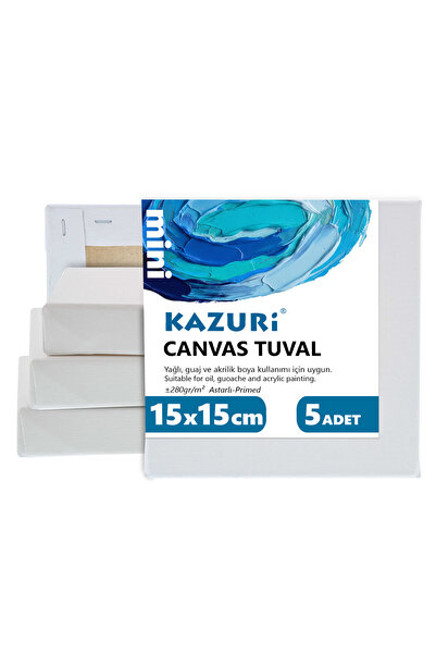 kazuri 15x15 cm Tuval 5 ADET - 5li mini tuval