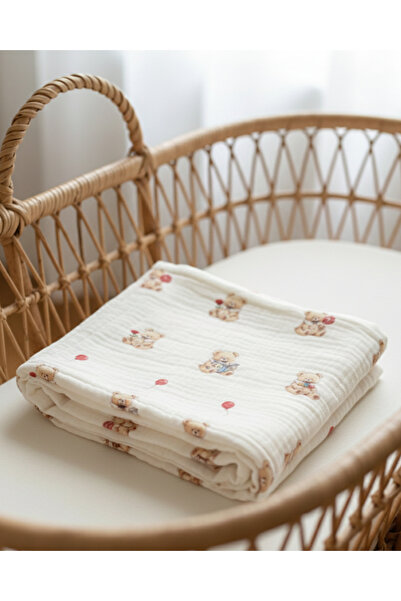 Zezig بطانية تيدي موسلين