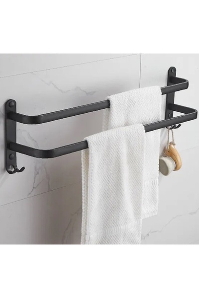 Avex Suport de prosoape pentru baie tip "Mansarda" din aluminiu, lungime 60 c...