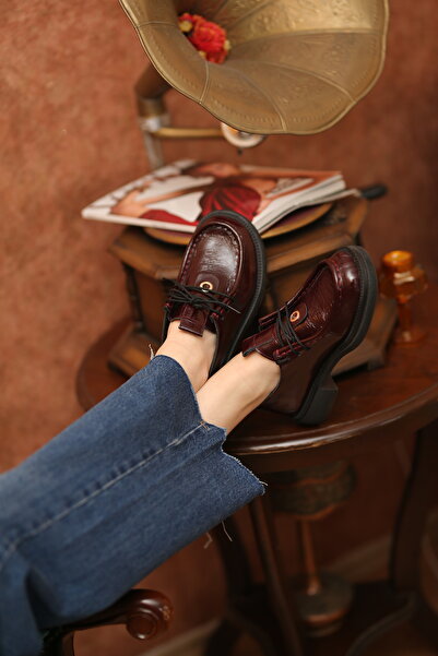 EREN SHOES BAG Si̇dley Genuine Leather Laced Low Heel Casual Shoes