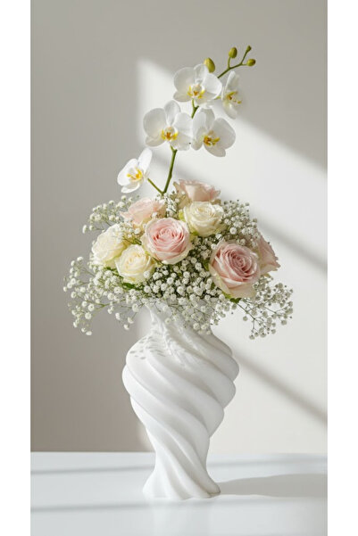 END Design 3D Printed Aesthetic Curved Vase – Stylish Home Accessory (Flowers...