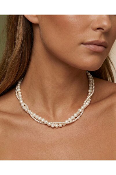 Hazeran accessories Tasarım Hakiki İncili Sarmal Kolye