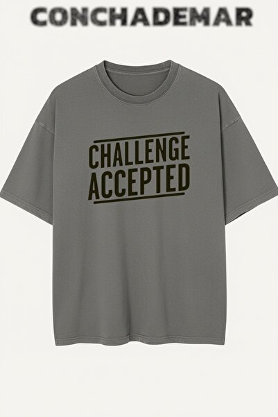 Vordevia Challenge Accepted Barney Надрукована преміум-футболка з бавовни ове...