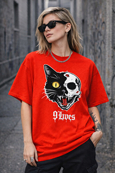 Infire clothing 100% Cotton Cat Printed Oversize T-Shirt