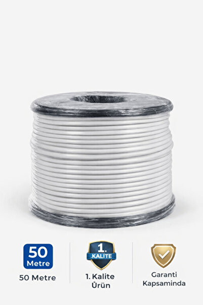 KONDEL AYDINLATMA 50 METRE BEYAZ RG6-U6 TV Kablosu – Yüksek Kaliteli Anten & ...