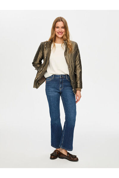 Faik Sönmez Triko Kol Bantlı Parlak Kapitone Mont S26KMT005