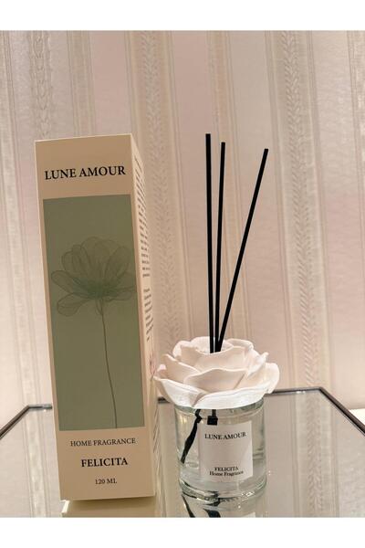 Lune Amour Uzun Süre Kalıcı 120 ml Seramik Çiçek Taşlı Bambu Çubuklu Felicita...