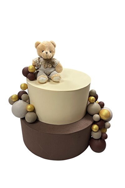 OGELAPARTY Ayıcık Temalı Eva Kaplama Maket Pasta – Baby Shower, 1 Yaş, Doğum ...