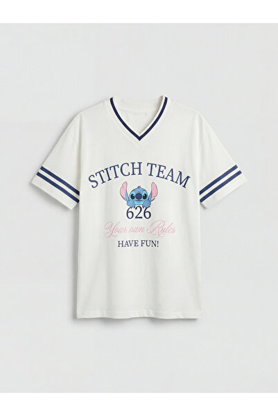 LC Waikiki Ecru Stitch Štampano Majica i šorti za devojčice