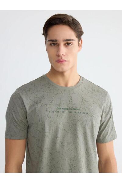 LC Waikiki Anthracite Crew Neck Printed Men's T-Shirt (S6)