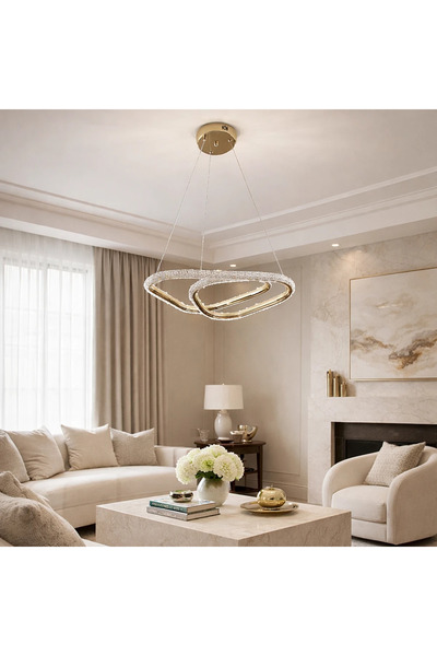 HAMER Modern gold-colored pendant light with 3 lights, 55 watts