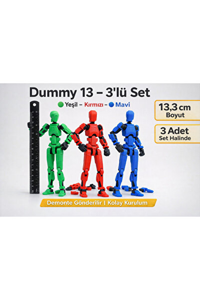 Bulabula Dummy 13.3 – 3’lü Set (Yeşil / Kırmızı / Mavi) | 13,3 cm