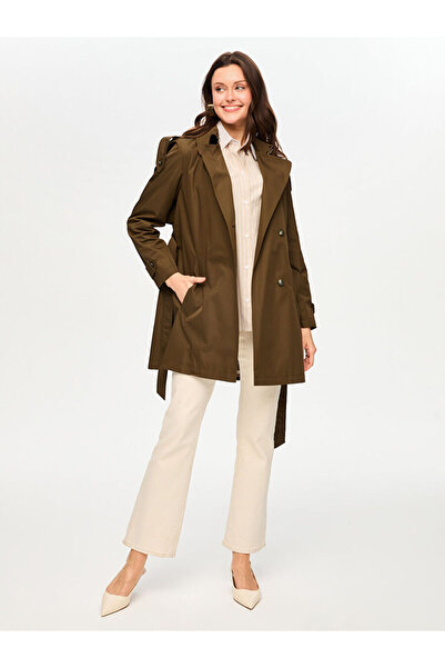 Faik Sönmez Kareli Astarlı Uzun Trençkot S26TNC007