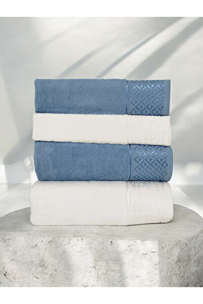 Arliva Home Bath Towel Set 100% Cotton 2 Pieces 50X90 cm and 2 Pieces 90X150 cm
