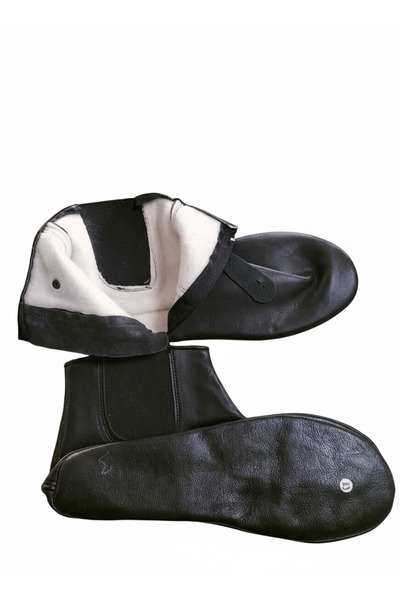 ARMÜZ Меки чорапи-пантофи с ластик и цип, подплатени с кожа