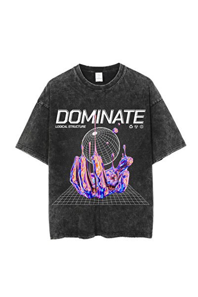 Le Savu Washable Dominate Printed Unisex Oversize Vintage T-Shirt