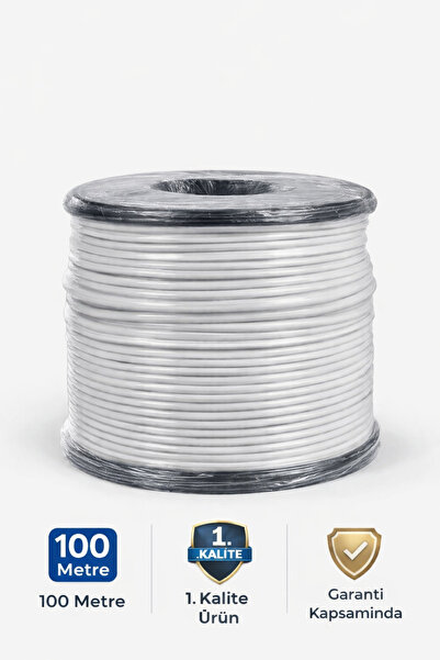 KONDEL AYDINLATMA 100 METRE BEYAZ RG6-U6 TV Kablosu – Yüksek Kaliteli Anten &...