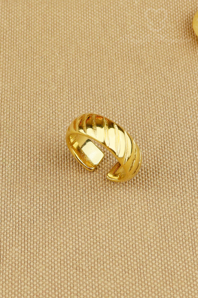 Keyifli Hayaller Çelik Yüzük - Ayarlanabilir Çelik Burgu Model Gold Yüzük Kar...