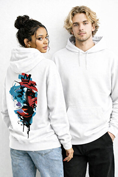 Infire clothing سويت شيرت بقلنسوة مطبوع عليه 100% قطن مقاس كبير للجنسين