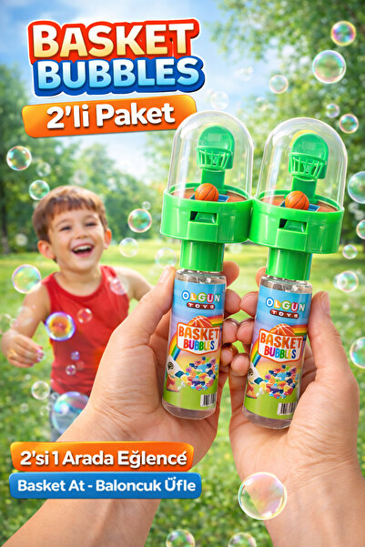 MACK PLUS 2 Adet Basket Bubbles 2’si 1 Arada Basketbol ve Baloncuk Oyuncağı