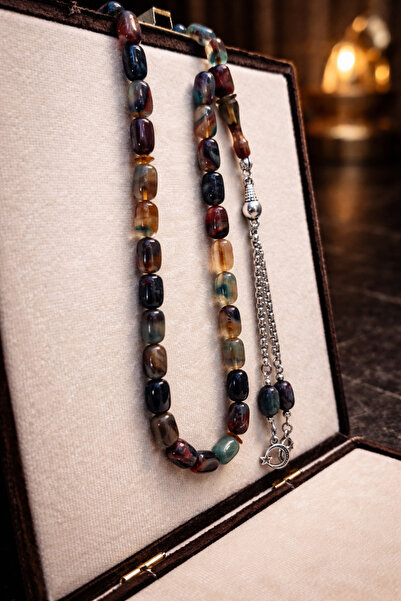 Eflatun Collection Renk Süzmesi Ateş Kehribar Tesbih