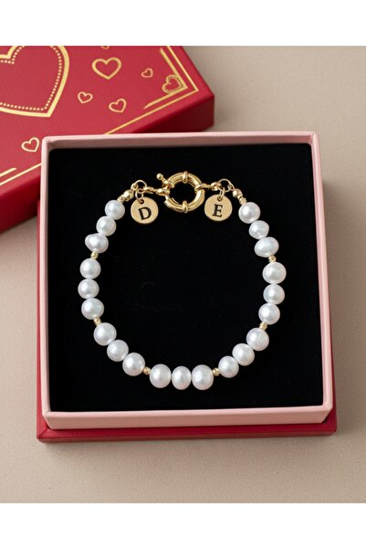 Hazeran accessories Hakiki İnci Harfli Bileklik ( 2 harfli )