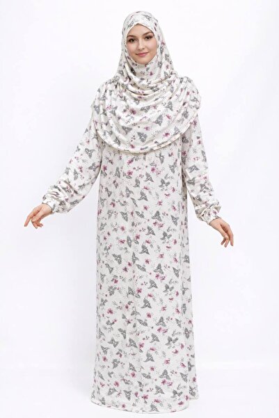 ALDAİR Tek parça Kadın Tesettür Işlemeli Namaz Elbisesi Terletmeyen