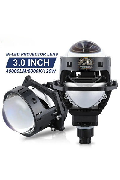 STS Oto Aksesuar 3inch Vidalı Bi-LED Far İçi LED Mercek – Universal Kısa & Uz...