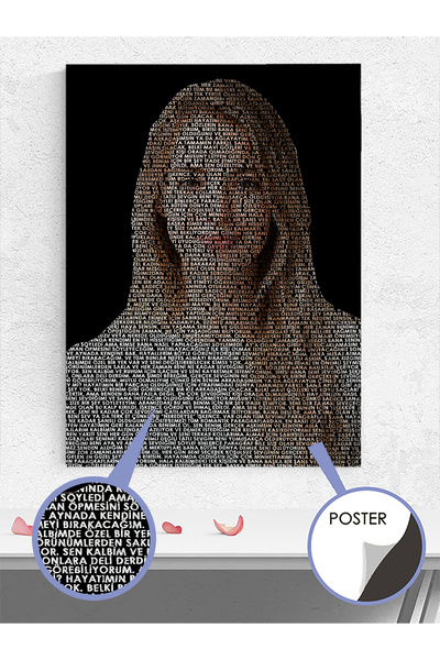 Postermanya Kişiye Özel Yazılardan Oluşan Fotoğraf Poster - Sevgiliye Hediye ...