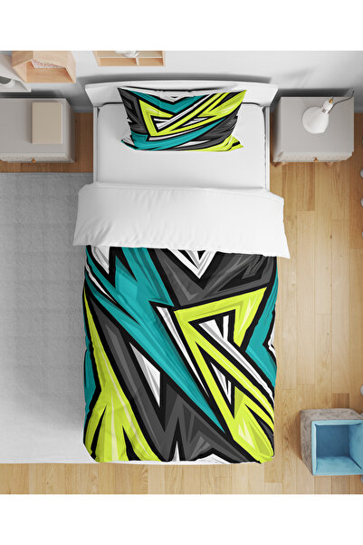 Home Αφηρημένες γραμμές Πολύχρωμες τυπωμένες 3D ψηφιακές εκτυπώσεις Σετ κλινο...