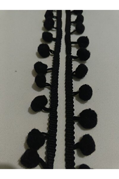 ULUPAMİR شريط زخرفي أسود مزين بالبوم بوم بطول 1 متر