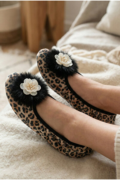 Mijja أحذية منزلية مخملية بنقشة زهور، هدية يومية، أحذية منزلية غير قابلة للان...