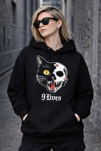 Infire clothing سويت شيرت بقلنسوة مطبوع عليه 100% قطن مقاس كبير للجنسين