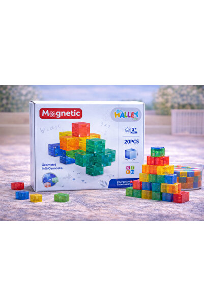 Flower Toys Magnet Yapı Blok Seti 20 Parça Stem Destekli Eğitici Manyetik Blo...