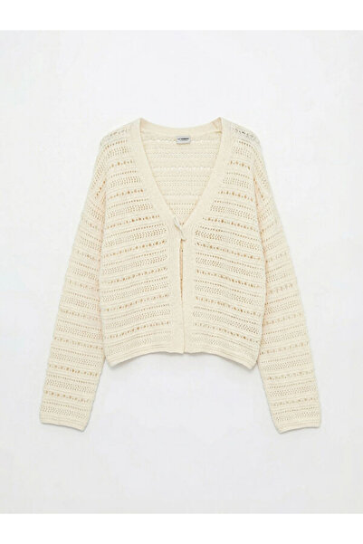 LC Waikiki I V Dikim Lace-Like Knit Girls' Knitwear Cardigan from Freezen Store