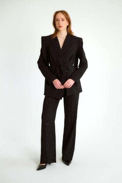 Robin 80321 Σετ Παντελόνι και Μπουφάν με Γκλίτερ Μαύρο