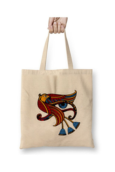 Toyaso حقيبة تسوق من القماش الأبيض بتصميم عين حورس من الأساطير المصرية القديم...