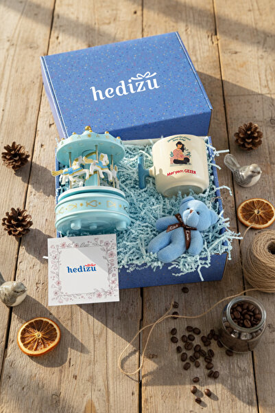 Hedizu Hamile Anne Adayı Hediye Kutusu Mavi - S132 - Anneler Günü Hediyesi Y3...
