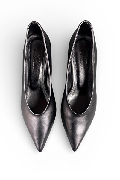 TrendyAnka Women's Black 4 cm Low Short Heeled Pointed Toe Stylish Comfortabl...