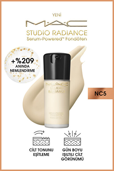 M.A.C Anında Cilt Tonunu Eşitleyen Studio Radiance Powered™ Nc5 Serum Fondöte...
