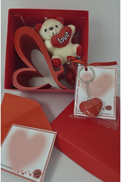 cevizdizayn SEVGİLİLER GÜNÜ SET - TELEFON STANDI - AYICIK - NOT KARTI - KURDE...