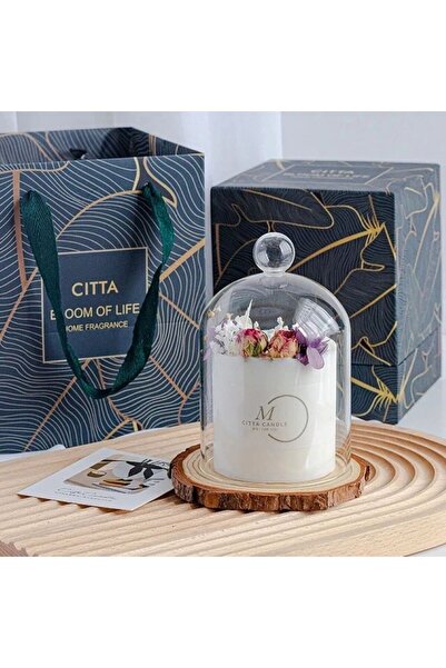 Lui Tasarım Luxury Özel Kokulu Mum Cam KApaklı Özel Kutulu Çantalı Dekoratif Mum