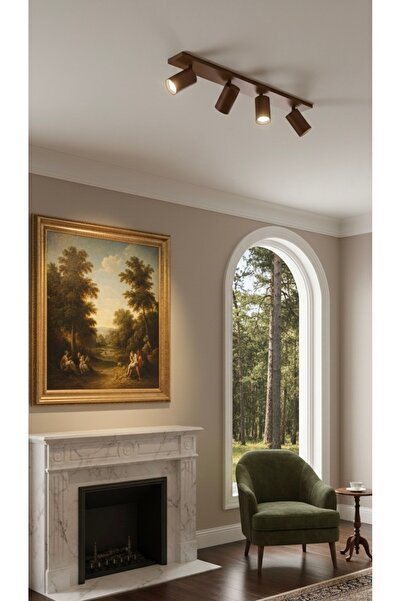 demet habek mylights GU10 duy dörtlü 4lü led hareketli spot tavan avize kahve...