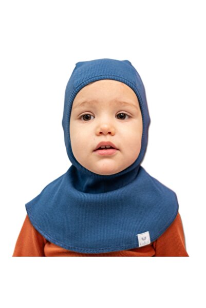 Kidizi Adjustable baby hood made of certified cotton, blue 0-4 months