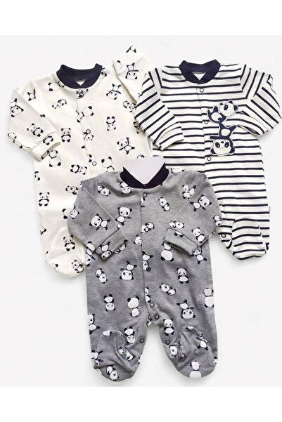 voyyo kids baby 0-3 / 3-6 / 6-9 AY PANDA BASKILI ALTTAN PATİKLİ ÇITÇITLI 3'LÜ...